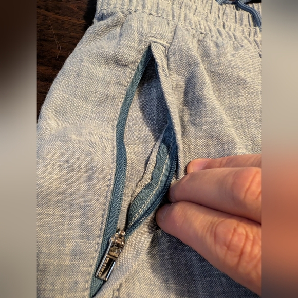 Athleta Cabo 100% Linen Joggers, Women's Size 2, Light Blue - Picture 5 of 10